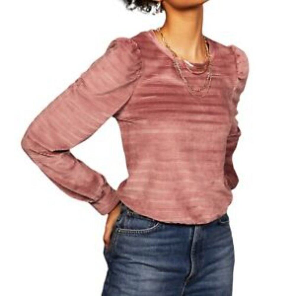 Heartloom Revolve Somi Striped Velvet Long Sleeve Top M